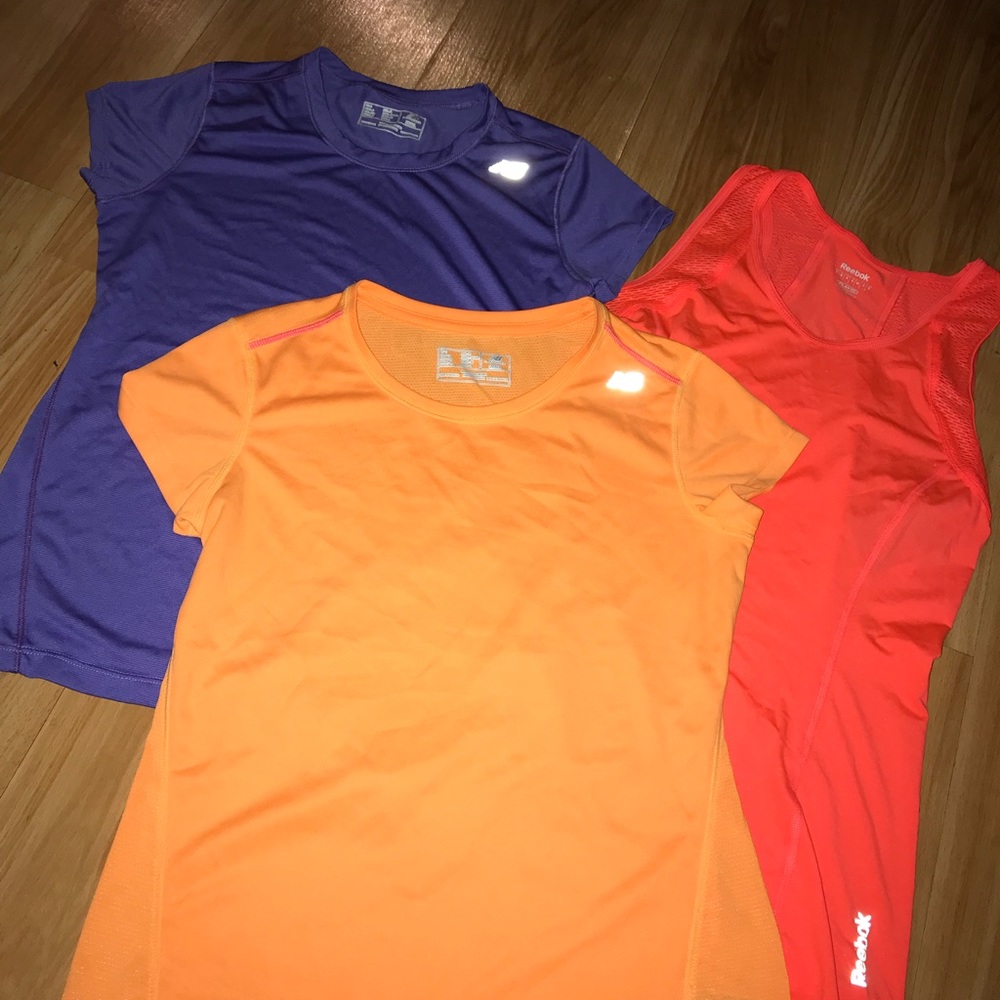 Work out/running tops. Reebok & New Balance